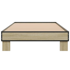 Sengeramme sonoma eik 75x190 cm konstruert tre og metall