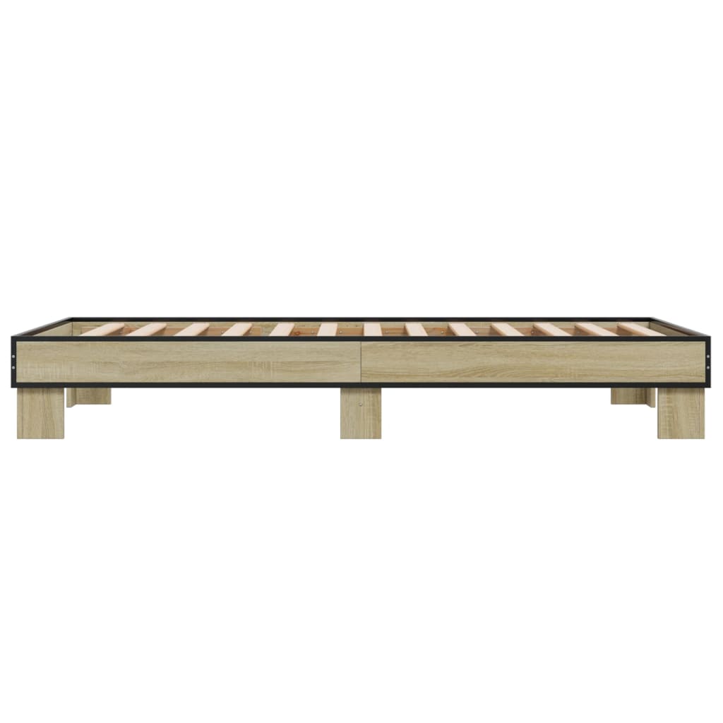 Sengeramme sonoma eik 75x190 cm konstruert tre og metall