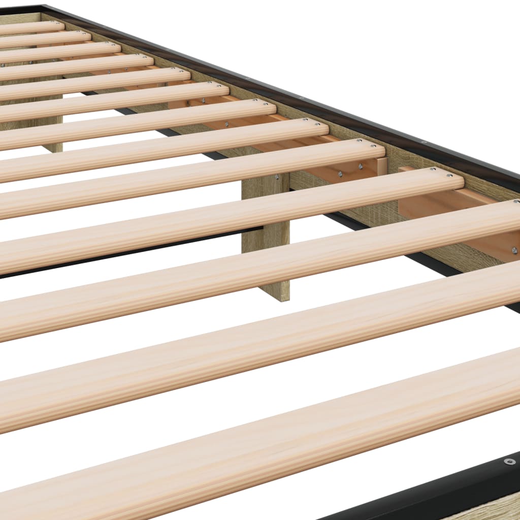 Sengeramme sonoma eik 75x190 cm konstruert tre og metall