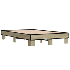 Sengeramme sonoma eik 120x190 cm konstruert tre og metall
