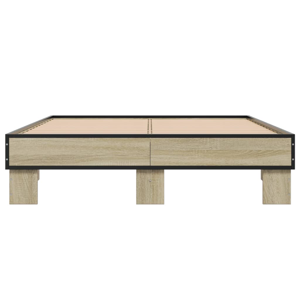 Sengeramme sonoma eik 120x190 cm konstruert tre og metall