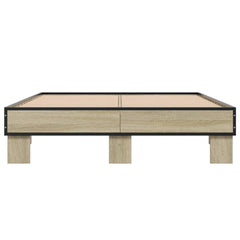 Sengeramme sonoma eik 120x190 cm konstruert tre og metall