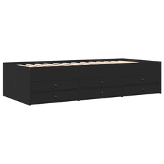 Dagseng med skuffer uten Madrass svart 75x190 cm