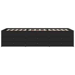 Dagseng med skuffer uten Madrass svart 75x190 cm