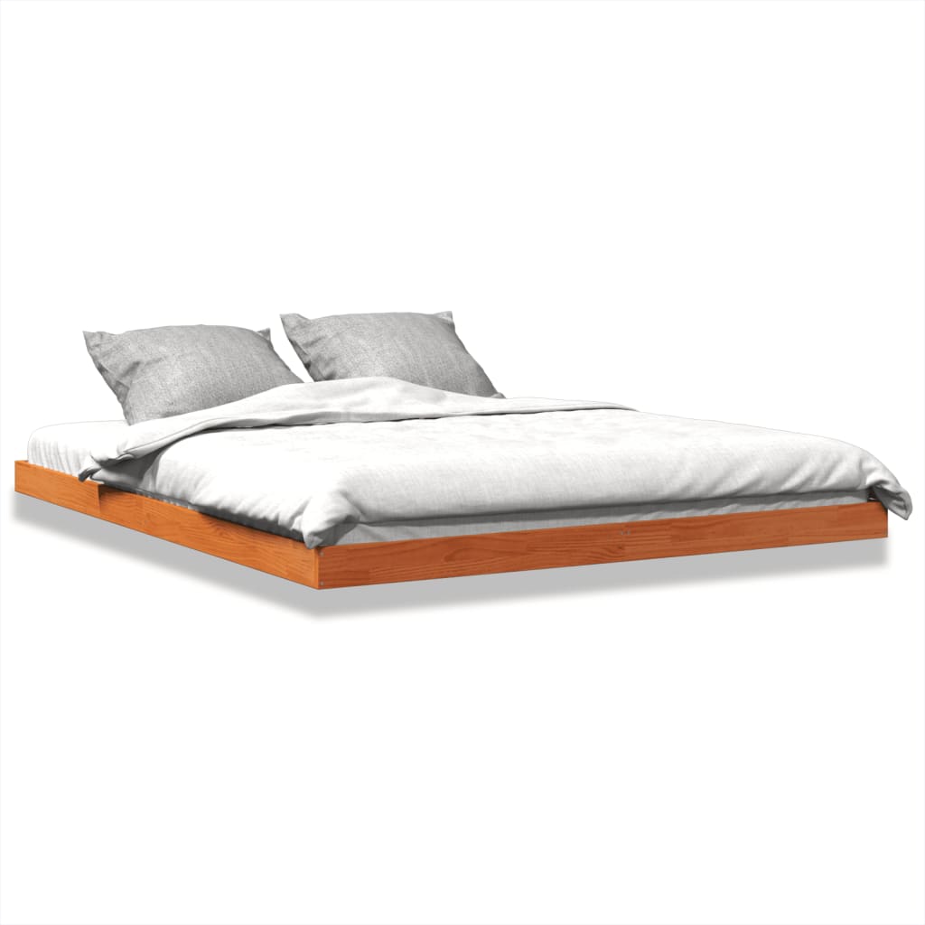Sengeramme brun 150x200 cm heltre furu