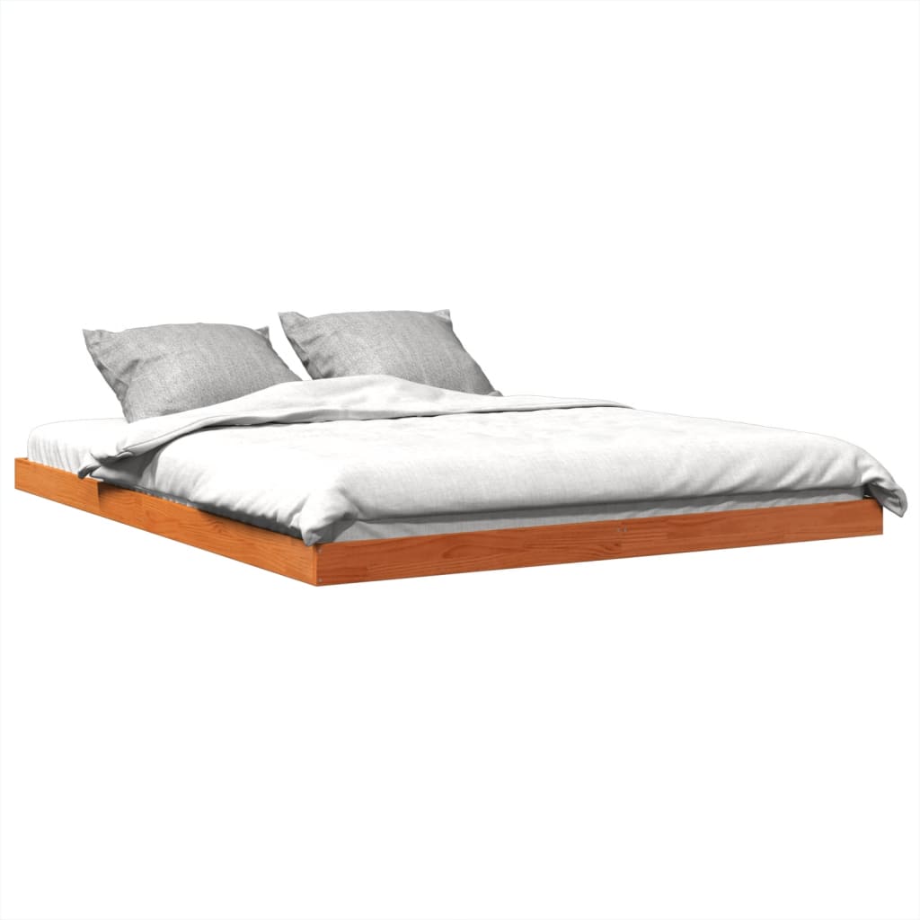 Sengeramme brun 150x200 cm heltre furu