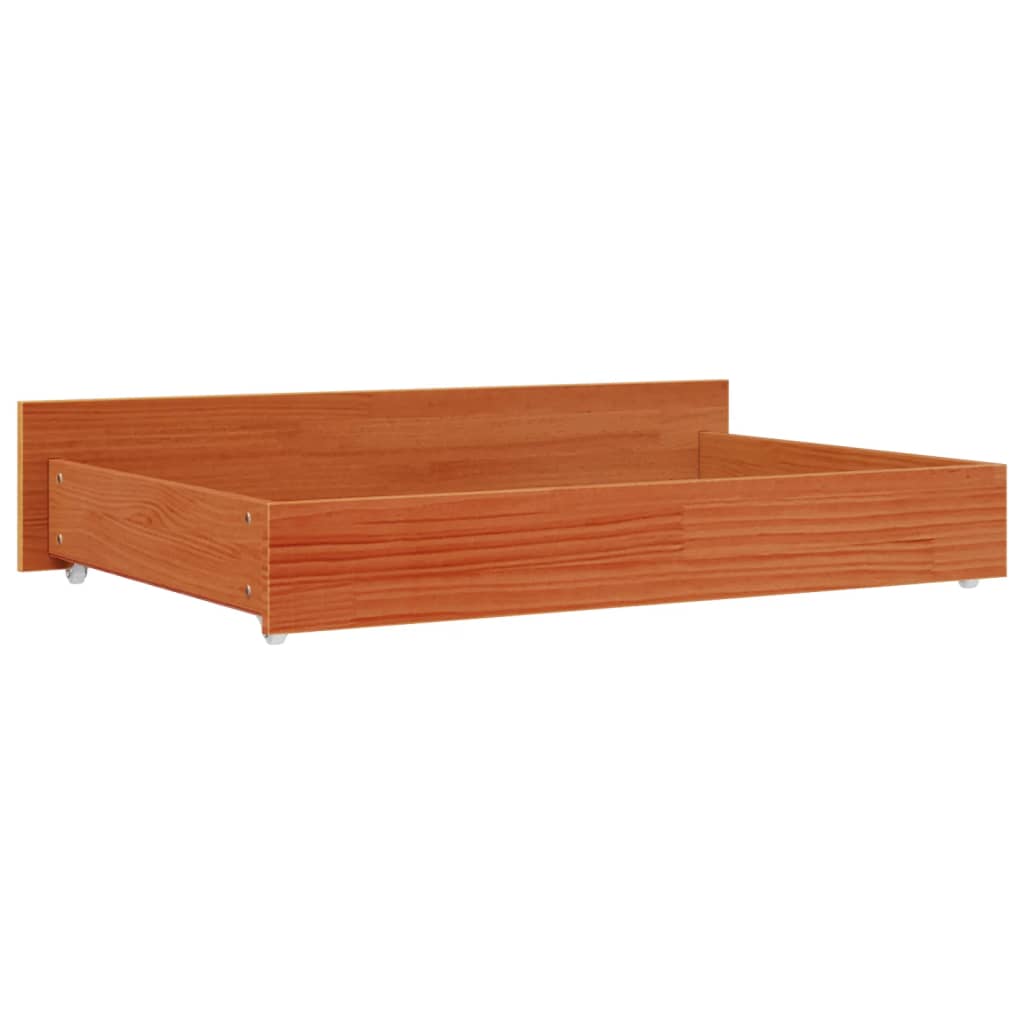 Sengeskuffer 4 stk voksbrun heltre furu
