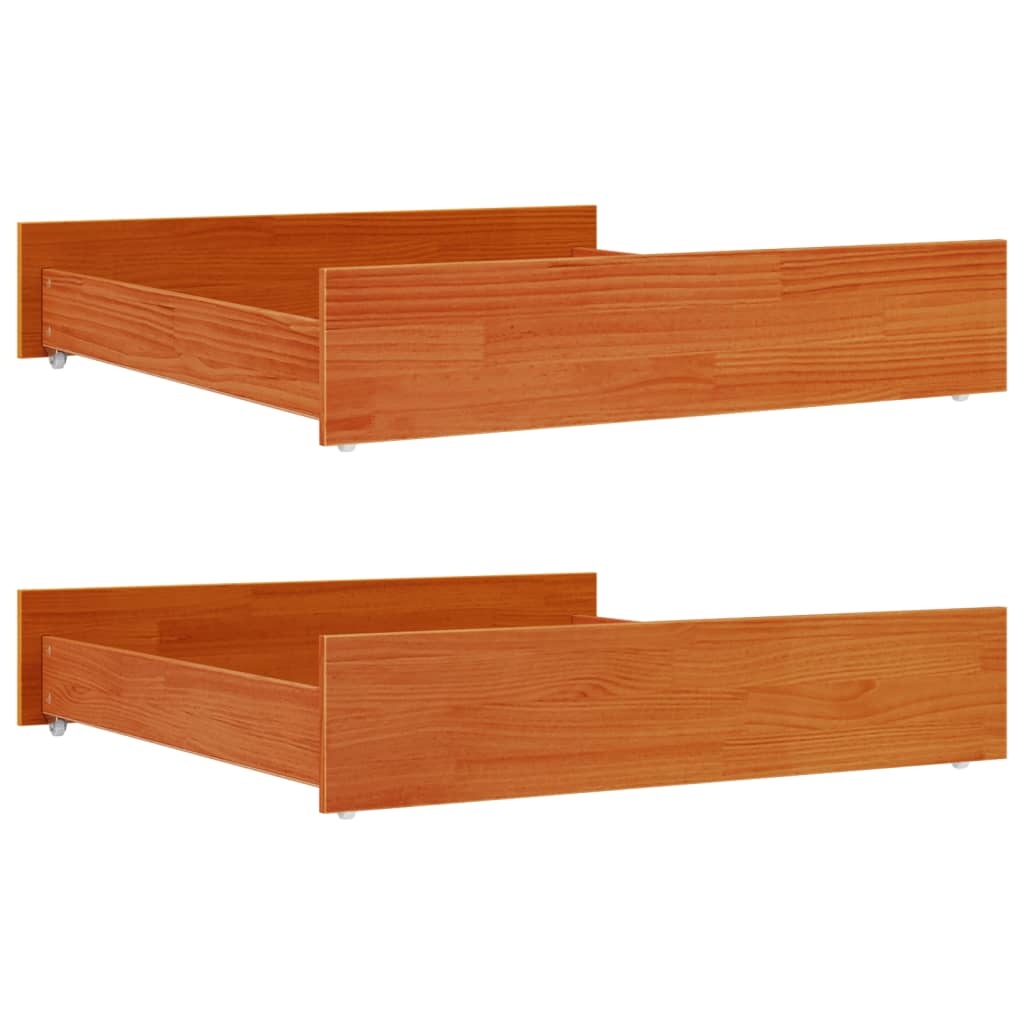 Sengeskuffer 2 stk voksbrun heltre furu