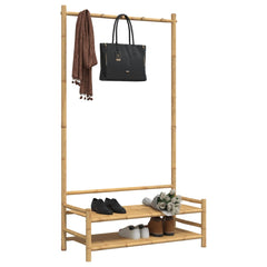 Klesstativ med hyller 103x40x183 cm bambus