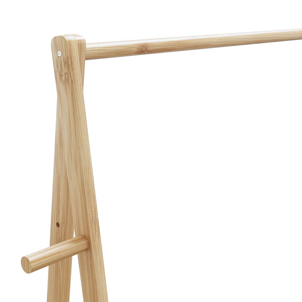 Klesstativ med hyller og hjul 96x45,5x155,5 cm bambus