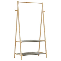 Klesstativ med hyller 96x45,5x150,5 cm bambus