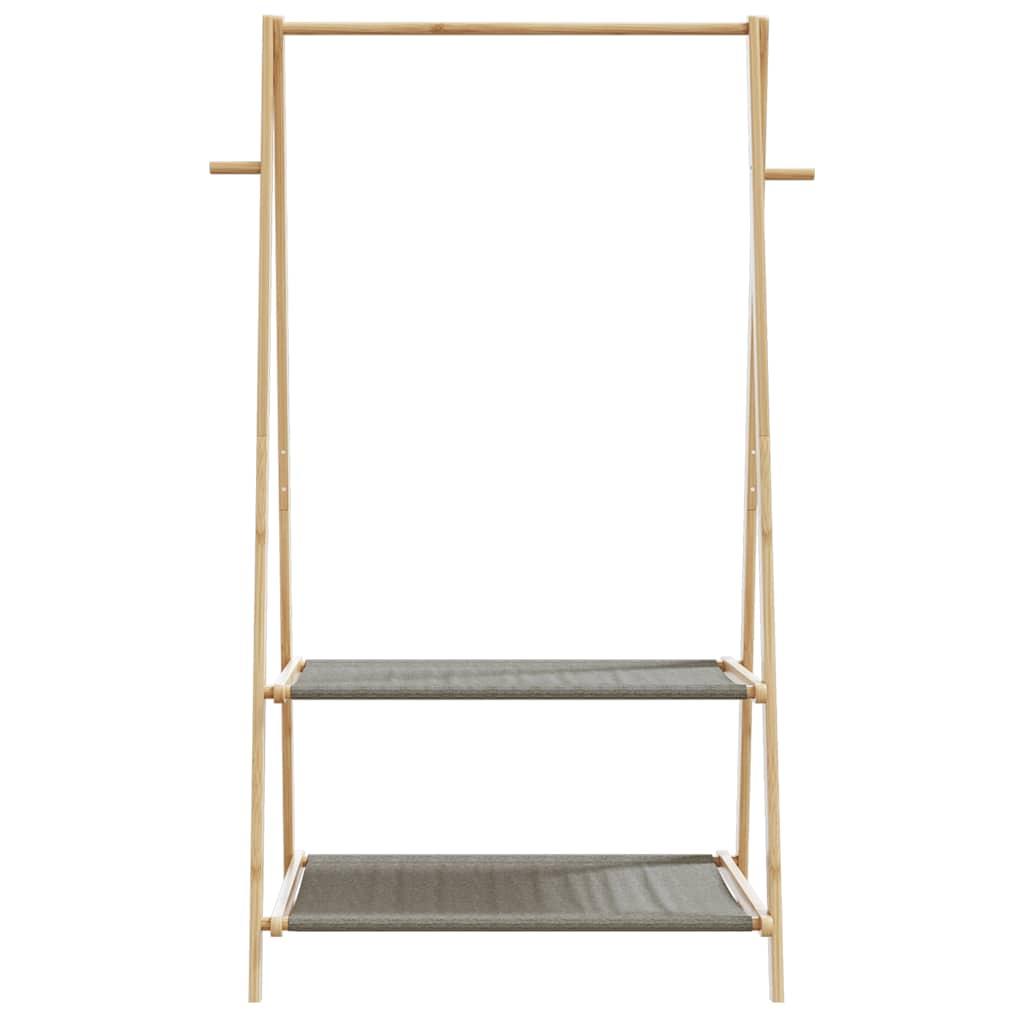 Klesstativ med hyller 96x45,5x150,5 cm bambus