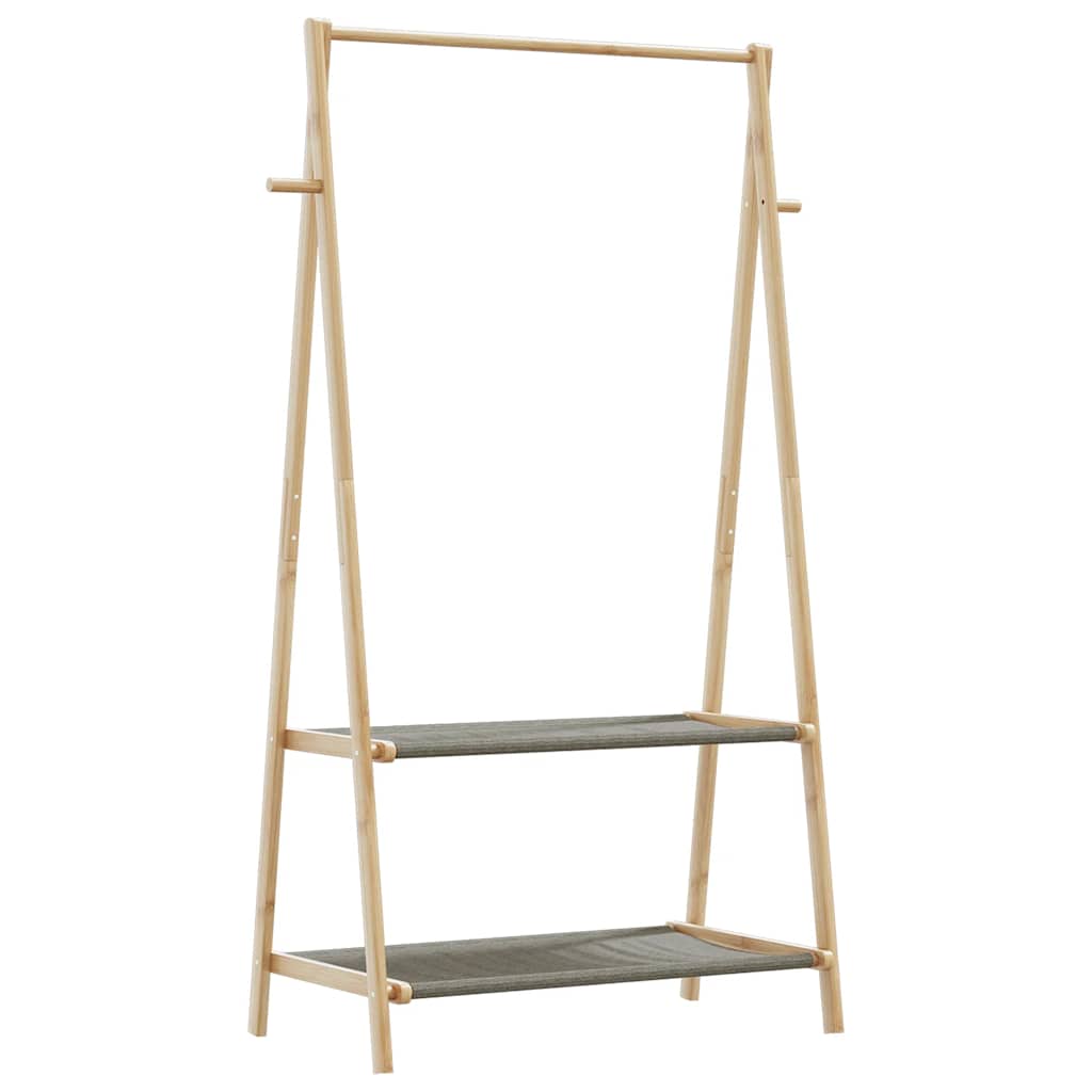 Klesstativ med hyller 96x45,5x150,5 cm bambus
