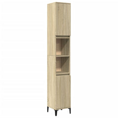 Baderomsskap sonoma eik 30x30x190 cm konstruert tre