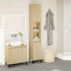 Baderomsskap sonoma eik 30x30x190 cm konstruert tre