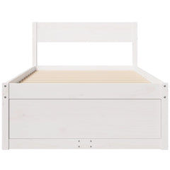 Sengeramme uten madrass hvit 75x190 cm heltre furu