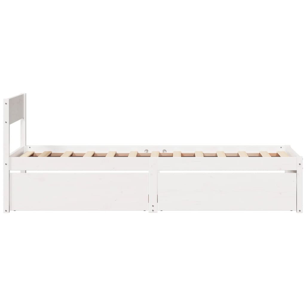 Sengeramme uten madrass hvit 75x190 cm heltre furu