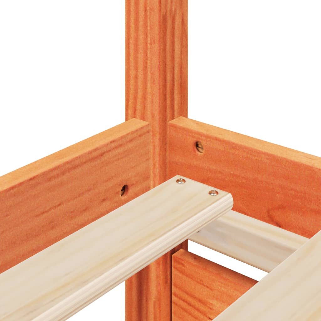 Sengeramme uten madrass voksbrun 75x190 cm heltre furu