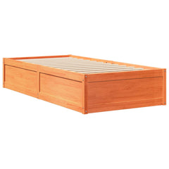 Sengeramme uten madrass voksbrun 90x200 cm heltre furu