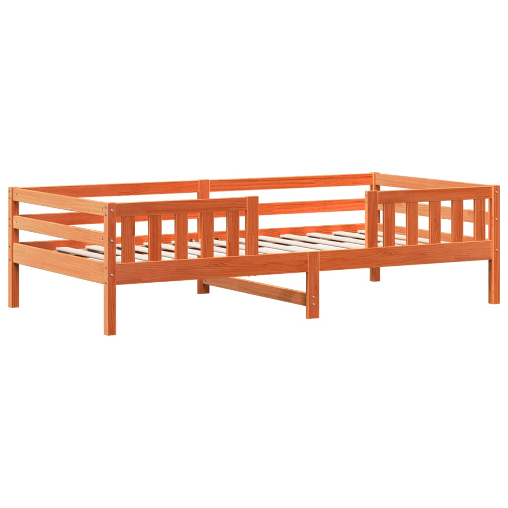 Sengeramme uten madrass voksbrun 100x200 cm heltre furu