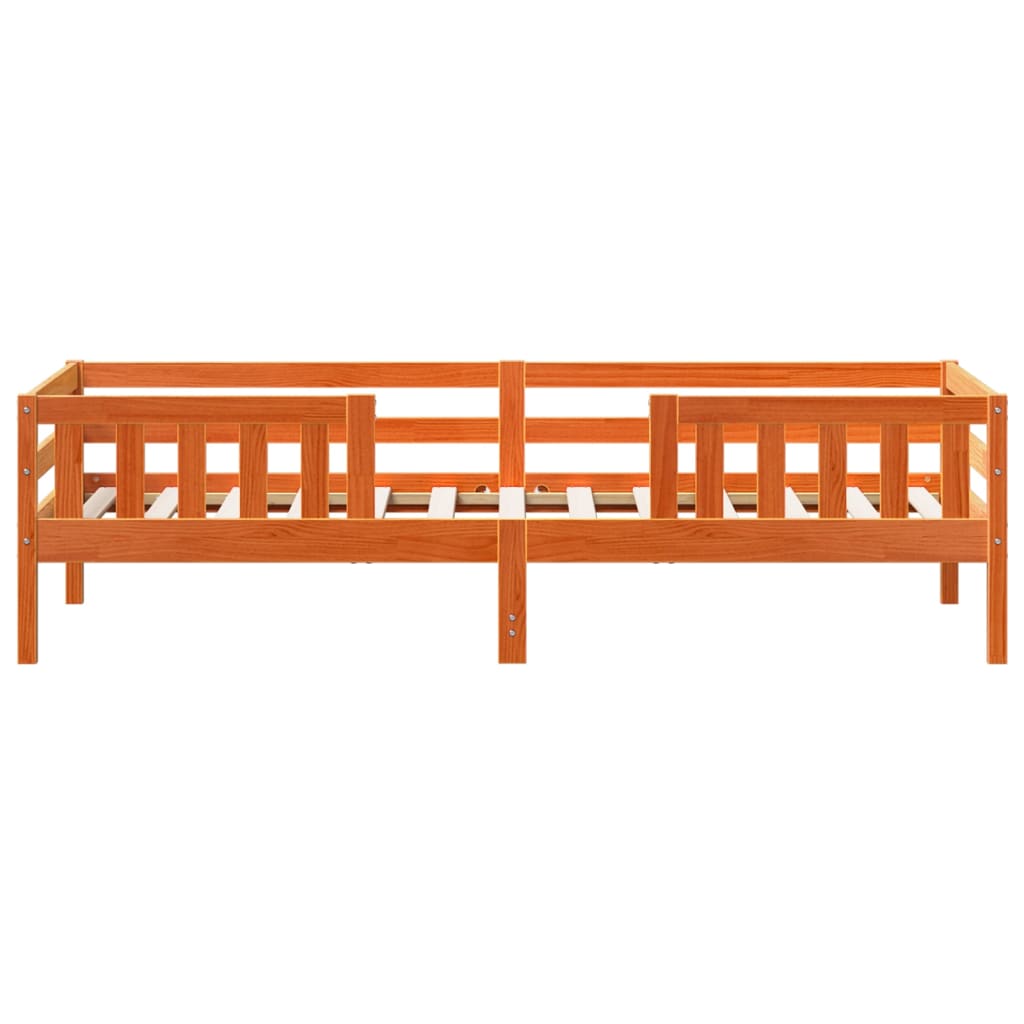 Sengeramme uten madrass voksbrun 100x200 cm heltre furu