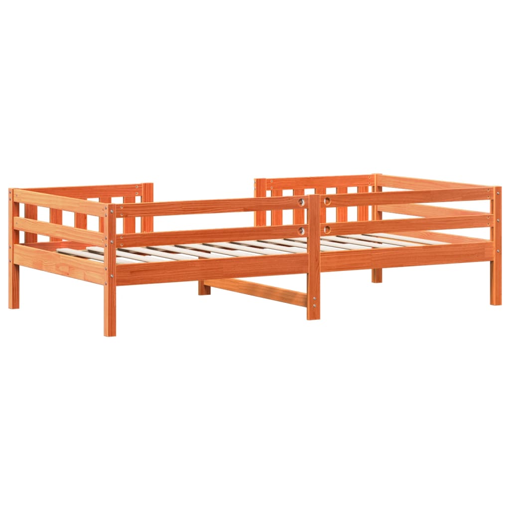 Sengeramme uten madrass voksbrun 100x200 cm heltre furu