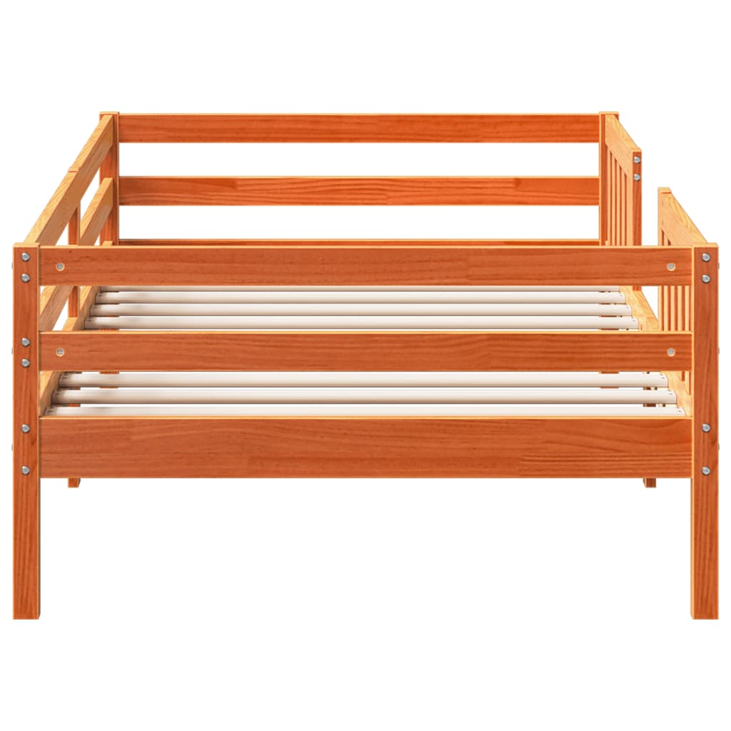 Sengeramme uten madrass voksbrun 90x190 cm heltre furu