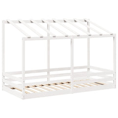 Barneseng med tak hvit 90x200 cm heltre fruru