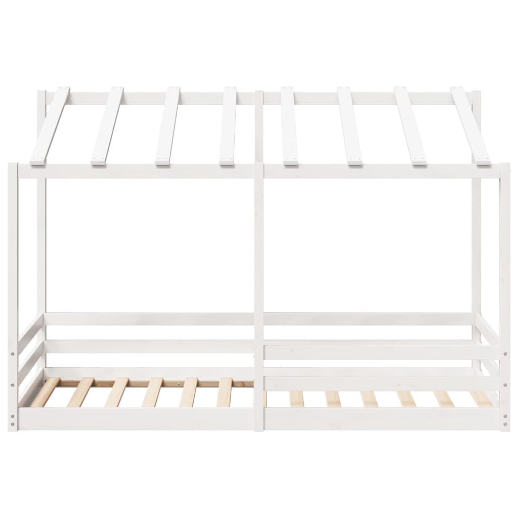 Barneseng med tak hvit 90x200 cm heltre fruru