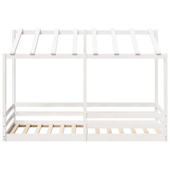 Barneseng med tak hvit 90x200 cm heltre fruru