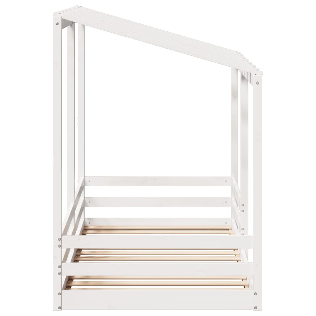 Barneseng med tak hvit 90x200 cm heltre fruru