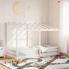Barneseng med tak hvit 90x200 cm heltre fruru