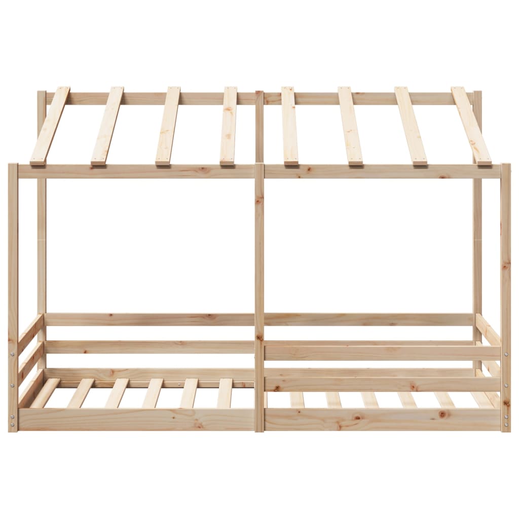 Barneseng med tak hvit 80x200 cm heltre furu