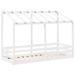 Barneseng med tak hvit 75x190 cm heltre furu