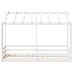 Barneseng med tak hvit 75x190 cm heltre furu