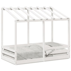 Barneseng med tak hvit 80x160 cm heltre furu