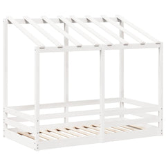 Barneseng med tak hvit 80x160 cm heltre furu