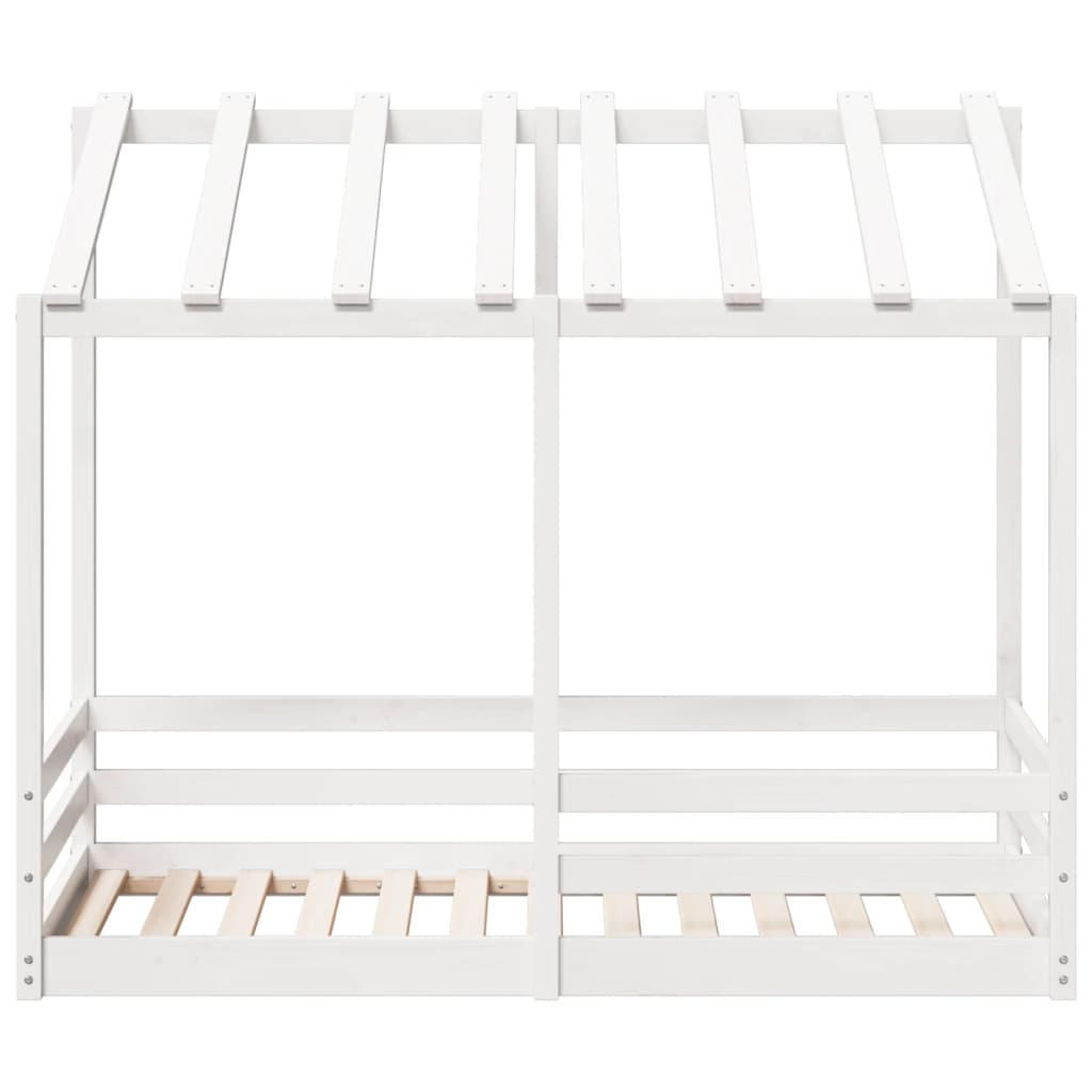 Barneseng med tak hvit 80x160 cm heltre furu