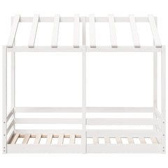 Barneseng med tak hvit 70x140 cm heltre furu