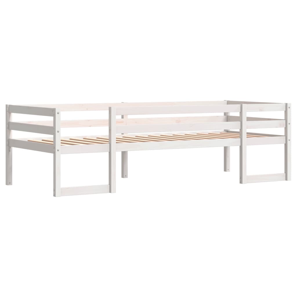 Sengeramme for barn hvit 75x190 cm heltre furu