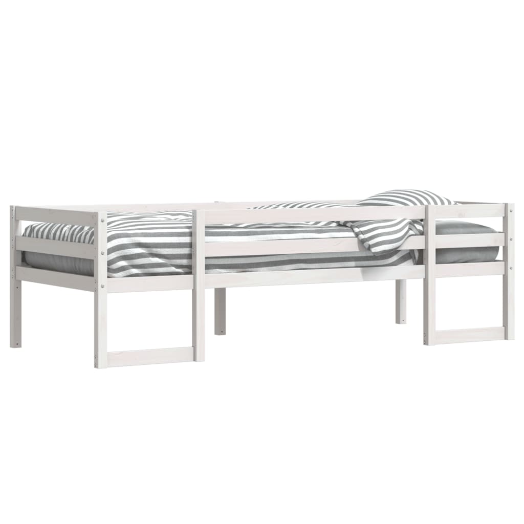 Sengeramme for barn hvit 75x190 cm heltre furu