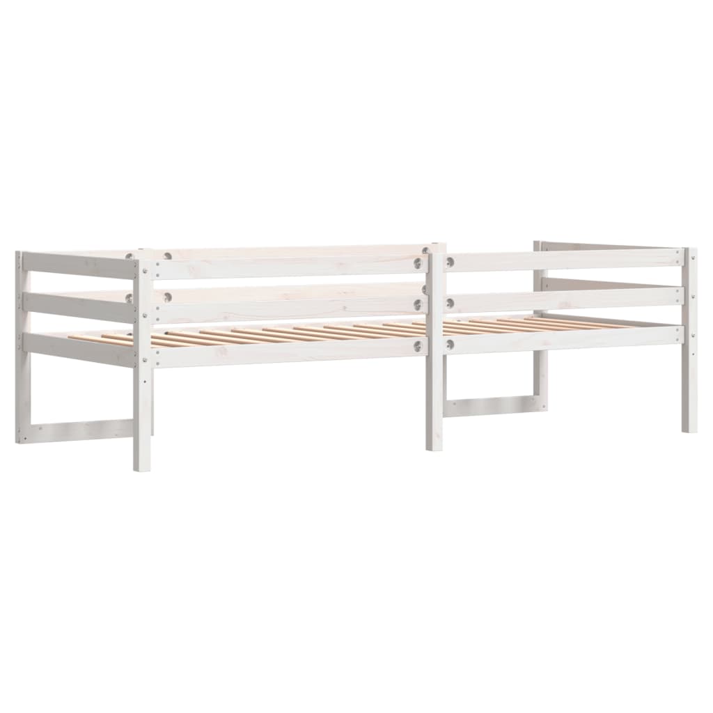 Sengeramme for barn hvit 75x190 cm heltre furu