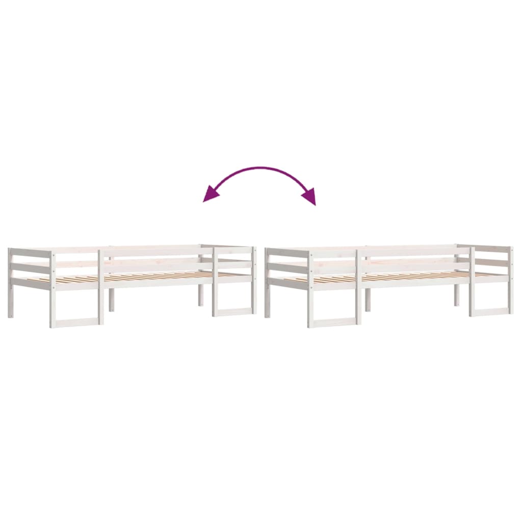 Sengeramme for barn hvit 75x190 cm heltre furu