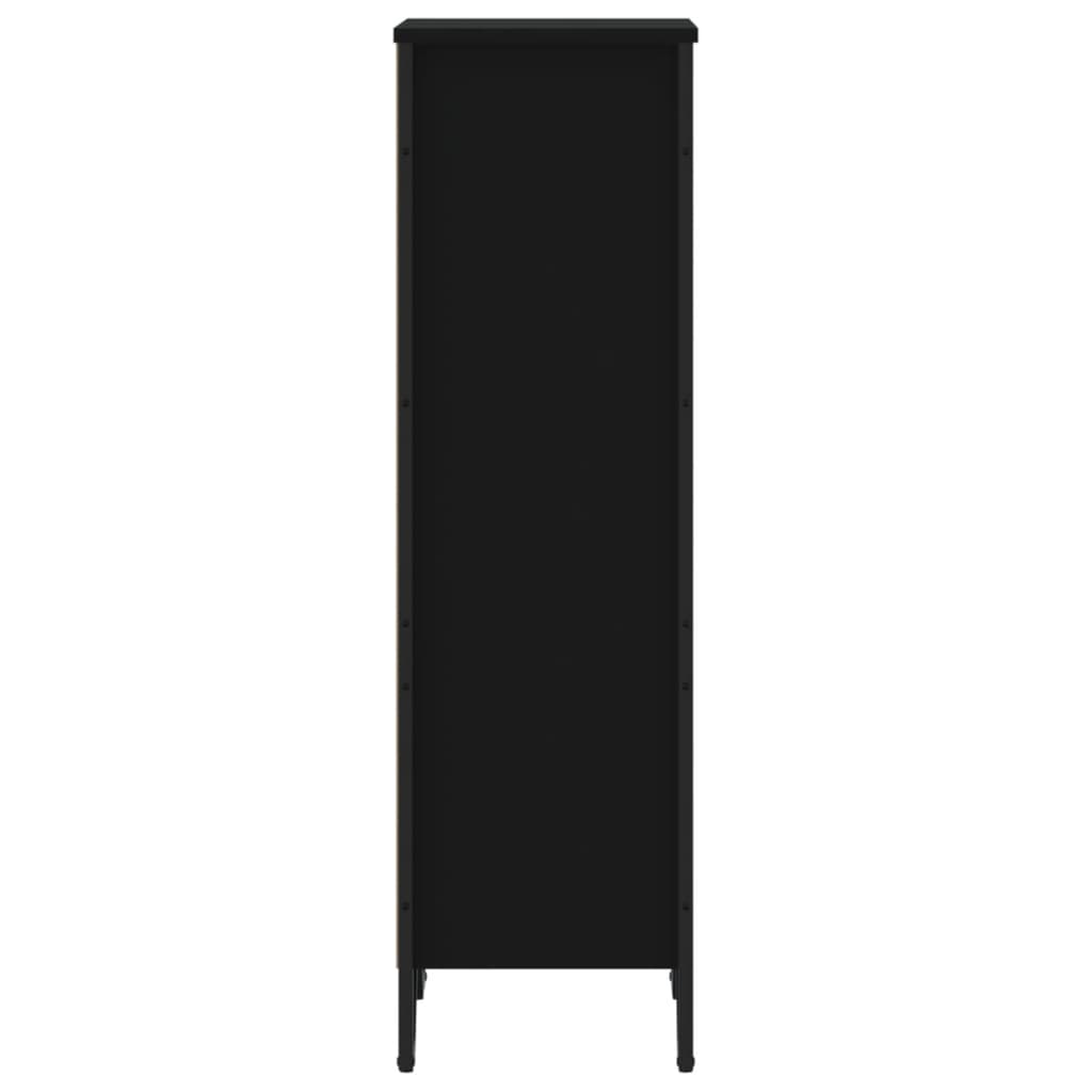 Bokhylle svart 50x31x106 cm konstruert tre