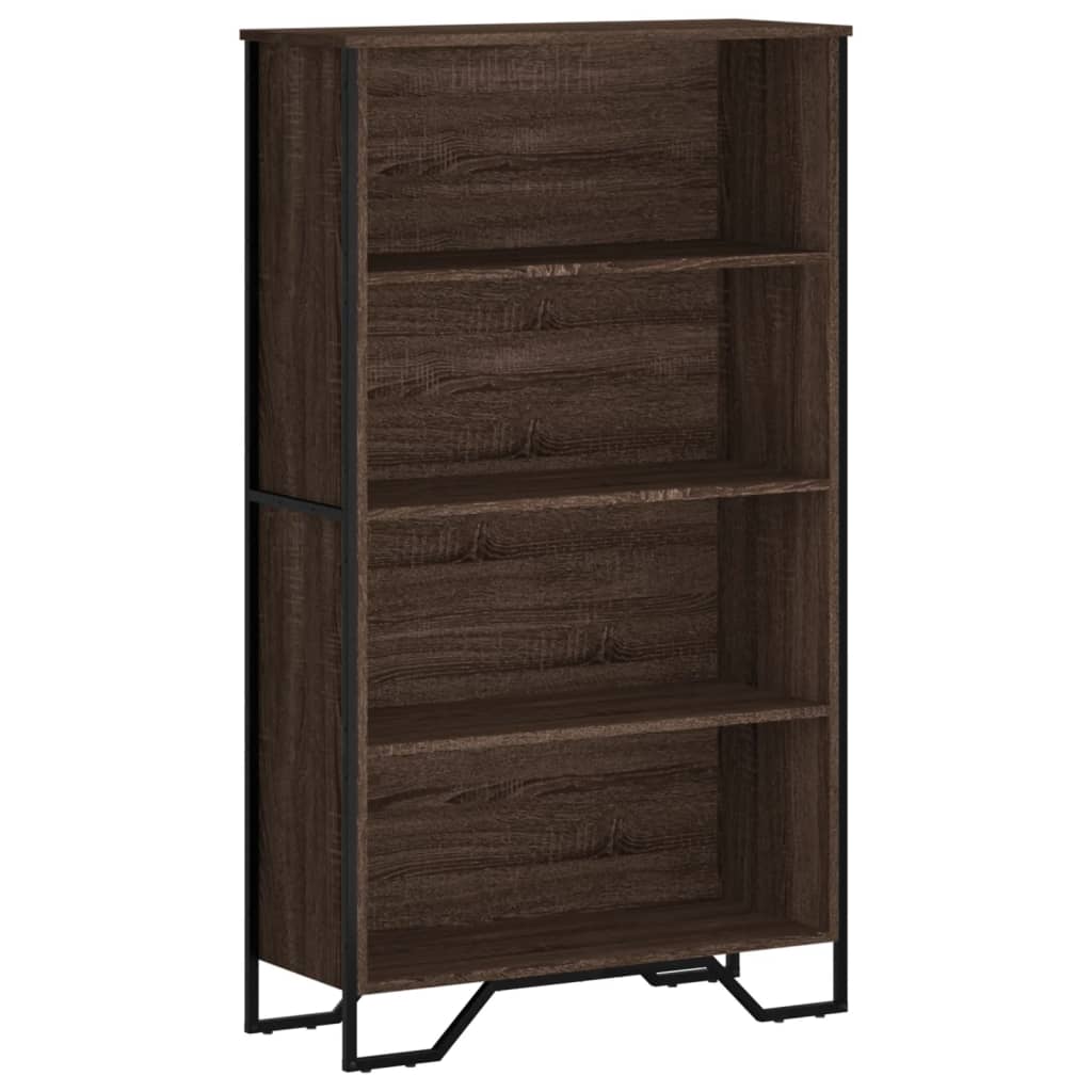 Bokhylle brun eik 80x31x137,5 cm konstruert tre