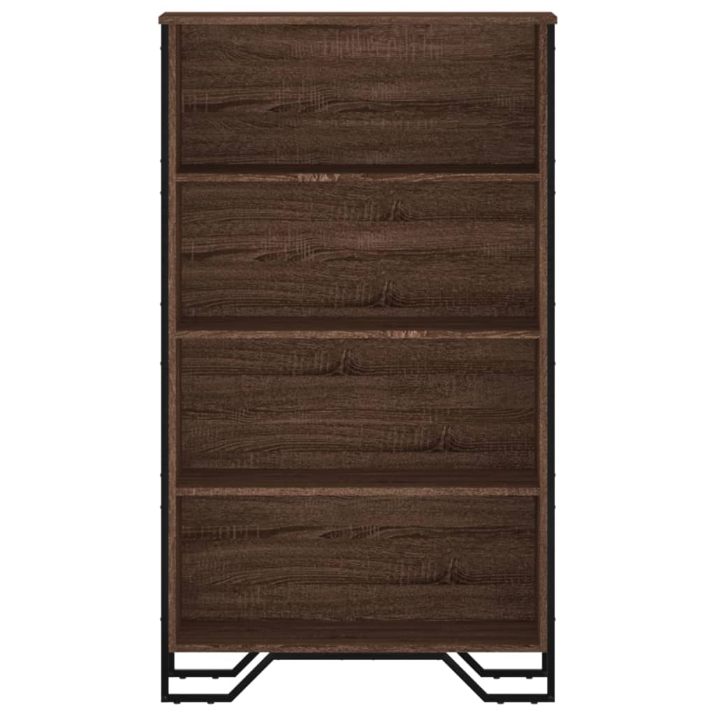 Bokhylle brun eik 80x31x137,5 cm konstruert tre
