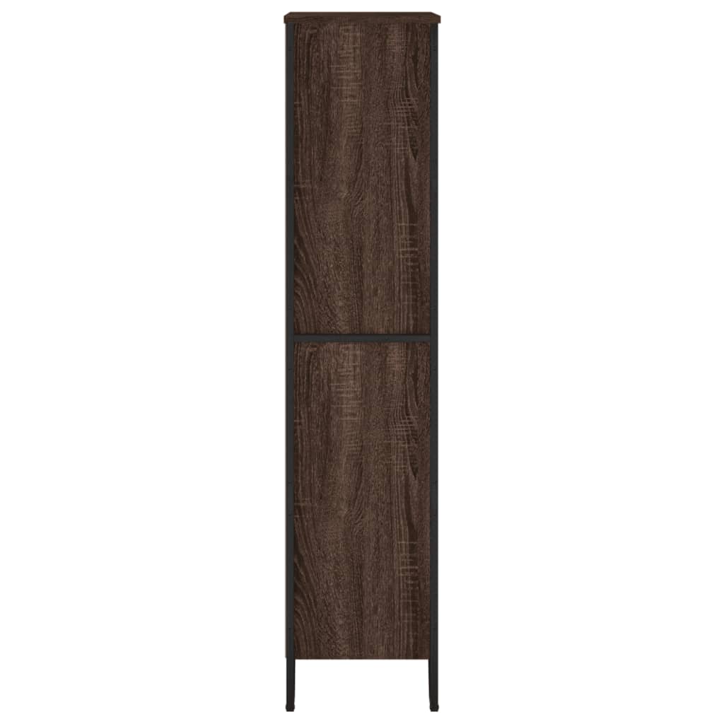 Bokhylle brun eik 80x31x137,5 cm konstruert tre