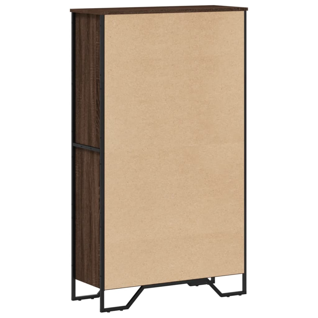 Bokhylle brun eik 80x31x137,5 cm konstruert tre