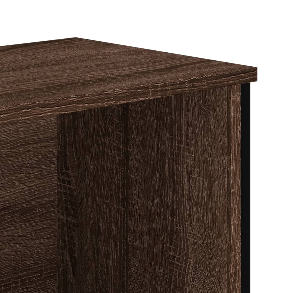Bokhylle brun eik 80x31x137,5 cm konstruert tre