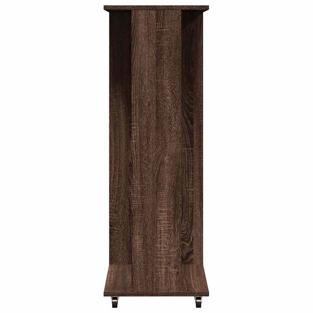 Garderobe med hjul brun eik 102x38x110 cm konstruert tre